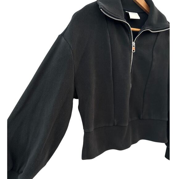Varley Ramona Half Zip Sweatshirt Ribbed Black Size XXS - Picture 7 of 11